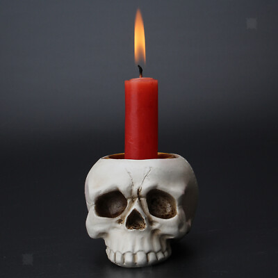 #ad 3.3quot; Vintage Skull Candle Tea Light Holder Candlestick for Halloween Bar Decor $27.51