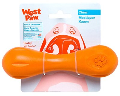 #ad WEST PAW Zogoflex Hurley Dog Bone Chew Toy – Floatable Pet Small Tangerine $26.18