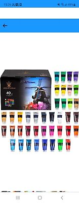 #ad Orosun Rohuwa Acrylic Paint Set of 40 60ML 2oz Colors with 4 glow in the dark... $24.95