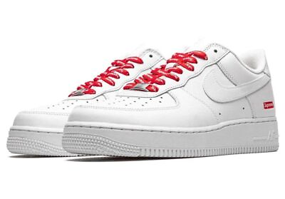 #ad Nike Supreme Air Force 1 White Black Athletic Shoes Mens Sneaker US Size 7 11 $108.00