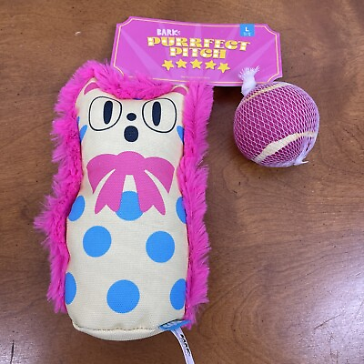 #ad 2pc Bark Purrfect Pitch L Dog Toy Squeak Crinkle Squeaky Tennis Ball $10.98