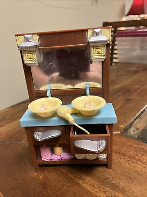 #ad LOVING FAMILY Bath Room Restroom DOLLHOUSE FURNITURE FISHER PRICE Part Vanity $9.00