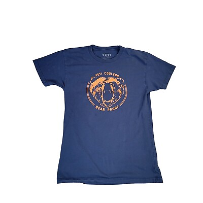 #ad Yeti Mens Bear Proof T Shirt Size L Blue Short Sleeve $9.00