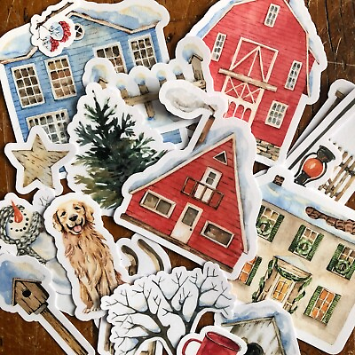 #ad Winter Stickers Dog Watercolour Stickers WeatherproofWaterproof UV C $23.95