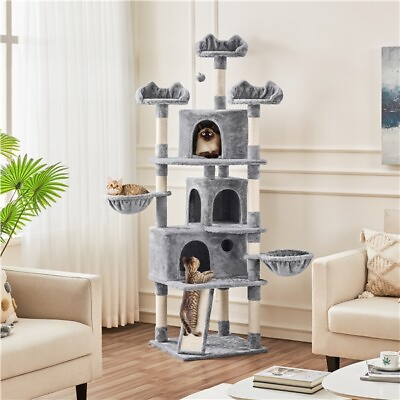 #ad Cat Tower Cat Tree w Condo as Kitten Activity Center for Large Size Cats 76.5in $95.99