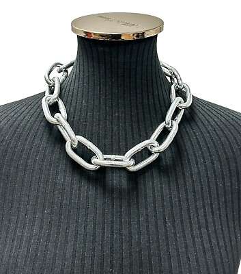 #ad Heavy 6m thick Chain Square Link Chain Punk Cyber Rave Cyber Goth Necklace $14.99