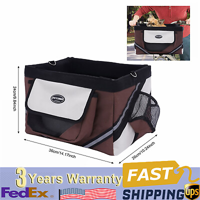 #ad #ad Bike Basket Front Bicycle Basket Folding Small Pet Cat Dog Carrier Detachable US $42.75