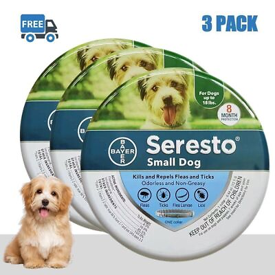 #ad 3 pack quot;Serestoquot; Flea and Tick Collar for Small Dogs 8 Month Protection New $65.86