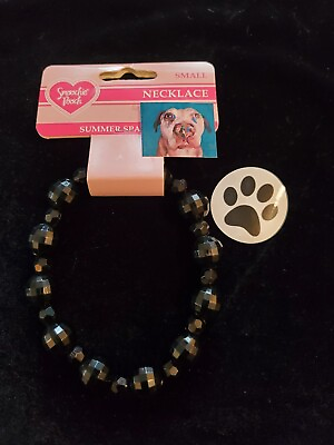 #ad Black Beaded Summer Sparkle Smmocie Pooch Necklace Xsmall and Small $5.50