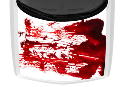 #ad Smeared Red Blood Stains Horror White Vinyl Hood Wrap Truck Car Graphic Decal US $215.05