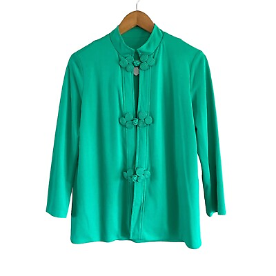 #ad Vintage Lilli Diamond green mandarin collar cardigan Medium $35.00