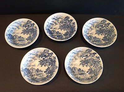 #ad Wedgwood Countryside Blue Fruit Dessert Bowls Lot of 5 READ ISSUES $17.99