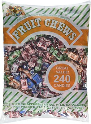 #ad 240 Piece Alberts Fruit Chews Assorted Bag 21.2 Ounce Undividually Wrapped Candy $16.35