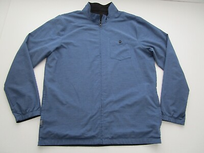 #ad Mens Large Travis Mathew black blue reversible stretch windbreaker golf jacket $37.00