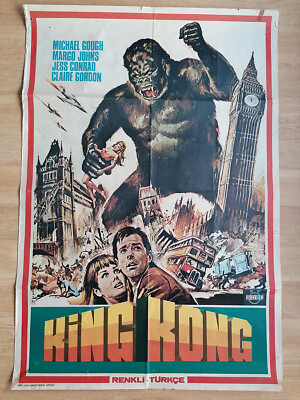 #ad King Kong Original Vintage Movie Cinema Turkish Poster from 1961 Very Rare $99.00