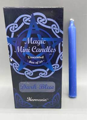 #ad Harmonia 20 pk 5quot; x 1 2quot;W Dark Blue Unscented Mini Taper Spell Chime Candles $22.99