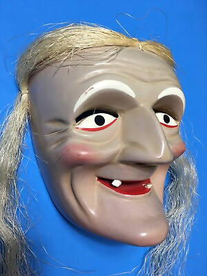 #ad Vintage Japanese Horror quot; Witchquot; Carved Wall Mask $115.00