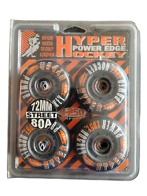 #ad Hyper Wheels Power Edge street Hockey inline skate wheels 72mm 84 A 1993 USA $22.12