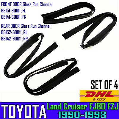 #ad For Toyota Land Cruiser FJ80 FZJ Frontamp;Rear GLASS Channel Felt Run RUBBER A1 $214.99