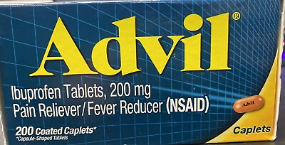 #ad ADVIL Ibuprofen 200 mg Pain Reliever 200 Coated Caplets; Exp 08 24 A6 $17.00