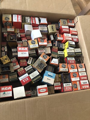 #ad HUGE VINTAGE 85 Lot Assorted Electronic Tubes As Is $75.00