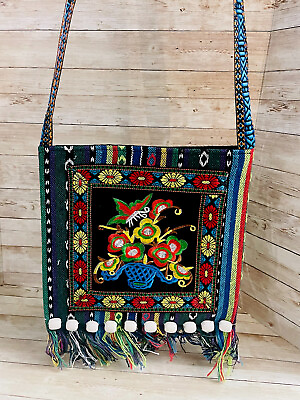 #ad Mexican Embroidered Messenger Crossbody Shoulder Bag Bolsa Artesanal Mexicana $18.00
