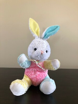 #ad Goffa International Plush Bunny Rabbit Small Easter Blue Yellow Pink 11quot; Tall $4.19