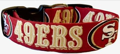 #ad Dark Red San Francisco 49ers Handmade Dog Collar $10.99