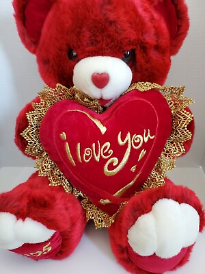 #ad Dan Dee I Love You Heart Red Teddy Bear 2005 $4.99