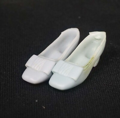 #ad Vintage MOD Barbie Francie Gray Squishy Soft JAPAN Bow Low Heel Shoes NICE $13.99