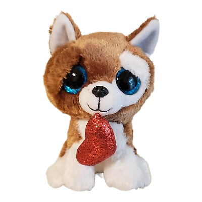 #ad Ty Beanie Boos Boo Babies 6quot; Smootches Smooches Dog Heart Plush Stuffed Animal $10.99