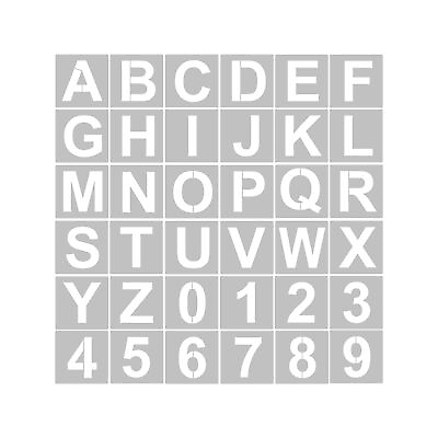 #ad 36pcs 3 Inch Alphabet Letters amp; Numbers Stencils PET fr Painting Decor Home Sign $6.79