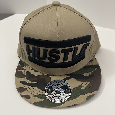 #ad Hustle Embroidered amp; Camo Hat Baseball Cap Adjustable NEW With Sticker $12.90