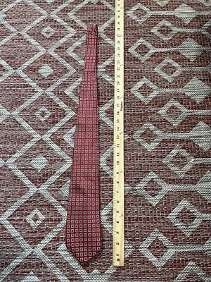 #ad Vintage Lauren Ralph Red 100 Percent Silk Geometric Tie $20.00
