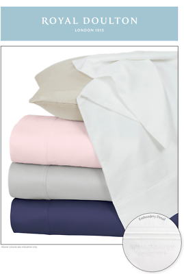 #ad Royal Doulton Cotton Mega King Sheet Set Navy Bnb Supplies AU $157.50