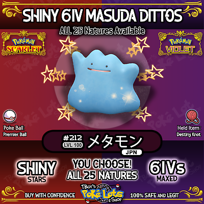 #ad Shiny Ditto 6IV 🌟 Masuda Breeding Japan 🌟 Pokemon Scarlet Violet 🌎US Seller🌎 $1.15