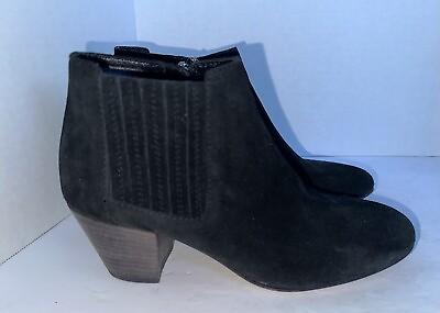 #ad Aquatalia Marvin K Womens 6 Black Suede Ankle Boots Zip Booties​ Made in Italy $49.99