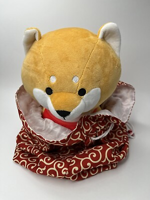 #ad Kawaii Shiba Dog Plush With Fabric Gift Bag And 2 Extra Bibs $19.89
