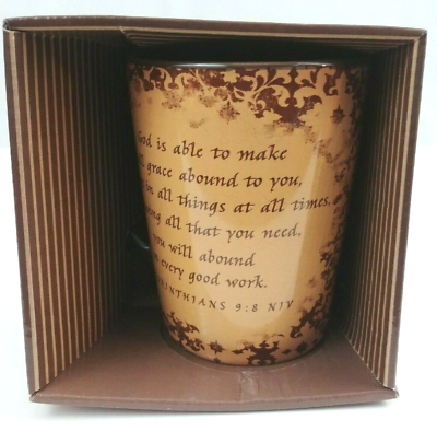 #ad DaySpring Ceramic Classic Inspirational 12oz Coffee Cup II Corinthians 9:8 NIV $10.99