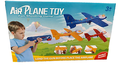 #ad 3PCS Airplane Launcher Toy Catapult Plane Gun Toy For Kid Outdoor Sport Toy Gift $11.99