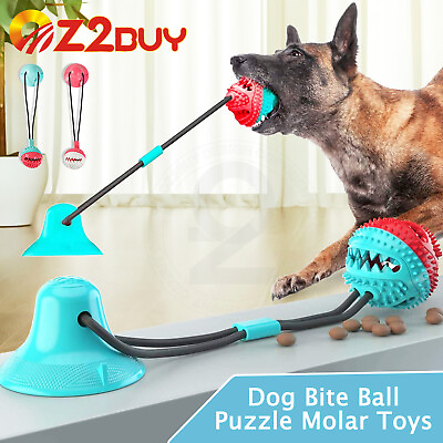 #ad Dog Molar Bite Toys Floor Suction Cup Pet Puppy Puzzle Interactive Chew Balls AU $23.59