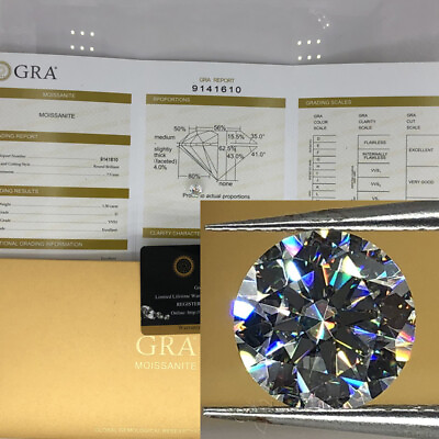 #ad Excellent Cut Round White Loose D Color VVS1 Moissanite With RGA Certificate $11.25