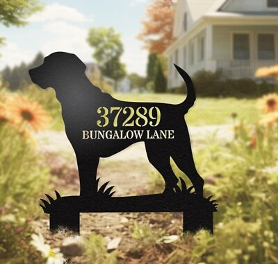 #ad Custom Labrador Retriever Dog Address Sign with Stakes for Front YardAddress $113.99