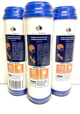 #ad Granular Activated Carbon 5 Micron Water RO Filter Cartridge Aquaboon 3 Pack $28.80
