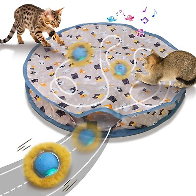 #ad Smart Cat Toys Interactive Hide and Seek Cat Catching Ball Motion Activated Toy $21.15