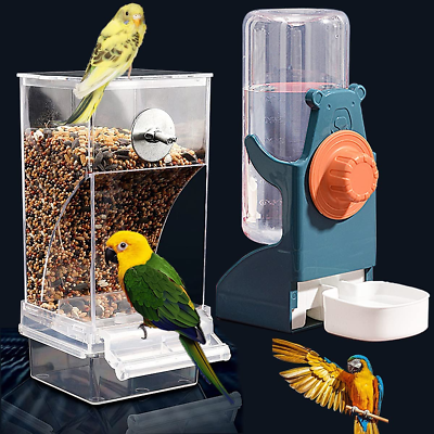 #ad Automatic Bird Feeder and Water Dispenser for Cage Water Seed Food Container $39.89