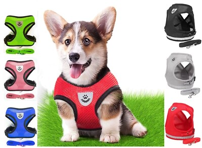 Mesh Padded Soft Puppy Pet Dog Harness Breathable Comfortable Many Colors S M L $6.99