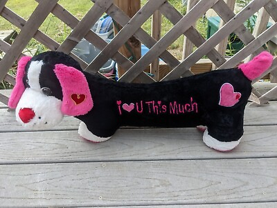 #ad Dan Dee I Love You This Much 25” Dachshund Weiner Plush Dog Valentine’s Day $25.00