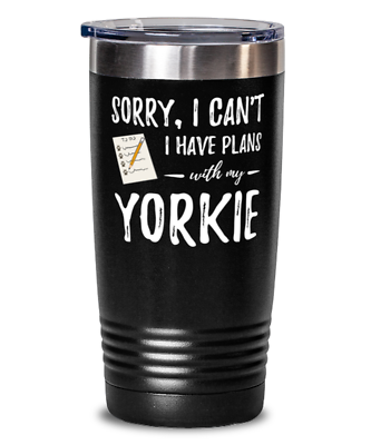 #ad Yorkie Dog Plans 20oz Stainless Tumbler Mug Funny Dog Mom Or Dog Dad Gift Idea $29.95