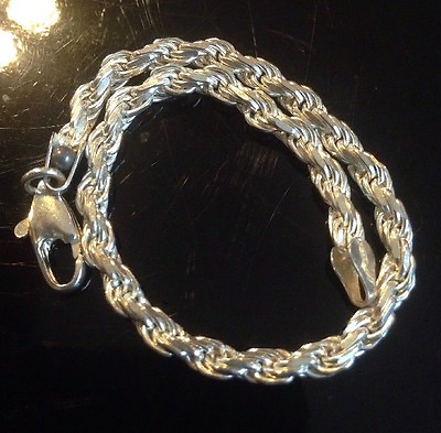 #ad Women#x27;s 7quot; Rope Sterling silver Bracelet $49.99